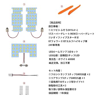 Amazon | OPPLIGHT ふそう LED ルームランプ 17スーパーグレート